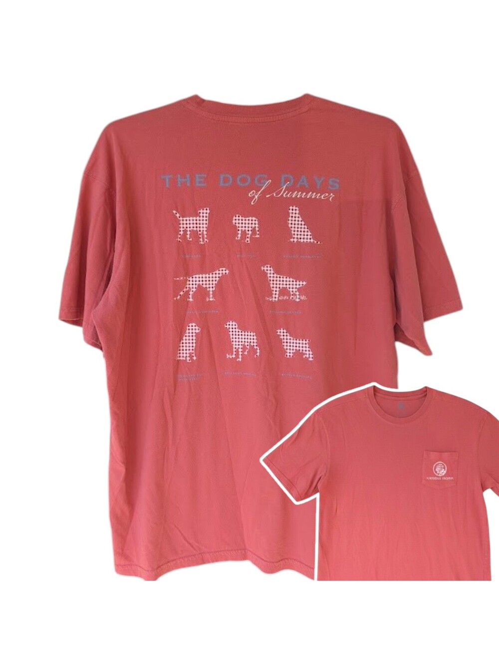 Southern Proper Shirt XL Coral Pink Dog Days Summer Graphic Pocket Tee Coastal